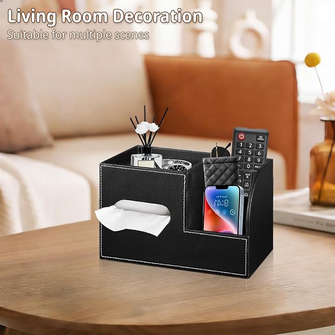 Leather Square Tissue Box Cover - Image 6