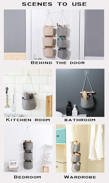 1 Pack Mini Cotton Linen Fabric Closet Detachable Foldable Washable Hanging - Image 5