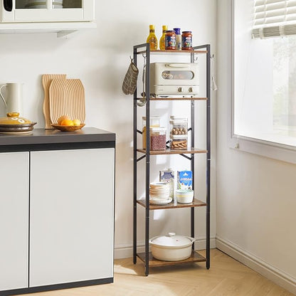 YMYNY Bookshelf, 5-Tier Ladder Shelf Organizer, Narrow Shelving Unit, Corner - Image 5