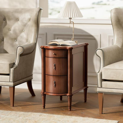 STO'SENSE Nightstand w/Charging Station & 3 Drawers, Pre-Assembled, Vintage - Image 6
