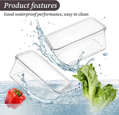 5 Pack Clear Storage Bins With Lids, Stackable Refrigerator Organizers Durable - Image 2