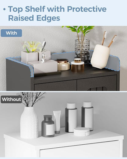 BEWISHOME Small Floor Cabinet, Toilet Paper Storage, Bathroom Storage Cabinet | - Image 8