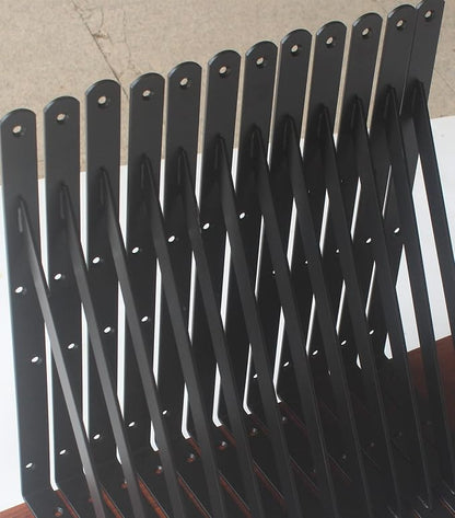 6 Pack L18 x H 12" Black Heavy Duty Shelf Brackets - Image 8