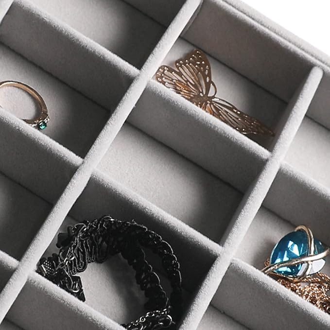 Frebeauty Stackable Velvet Jewelry Organizer Trays - Image 6