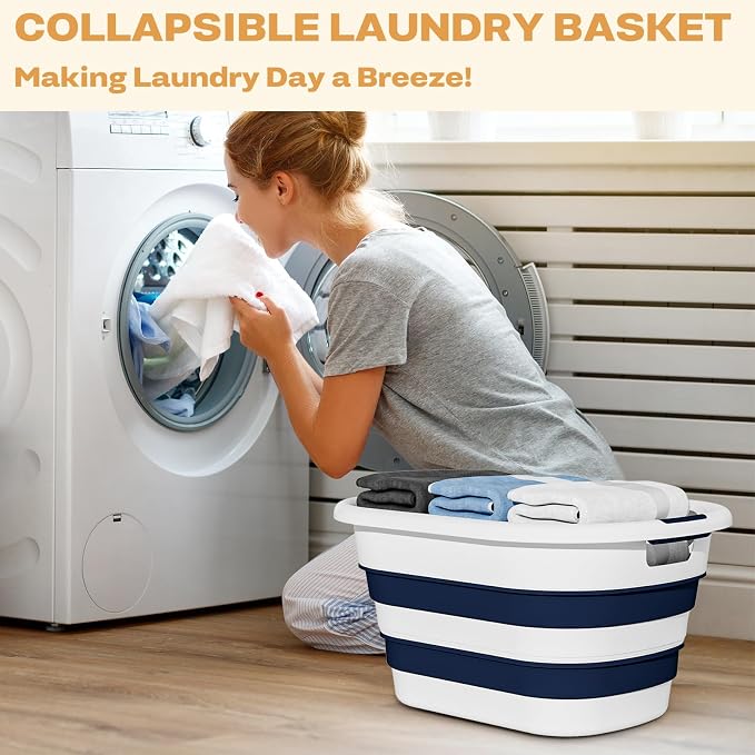 43L Collapsible Laundry Baskets plastic, Pop Up Laundry hamper/Storage Container - Image 2