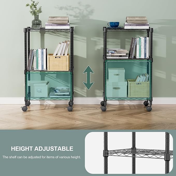 3 Tier Shelf Metal Storage Shelves Wire Rack Closet Organizers - Image 6