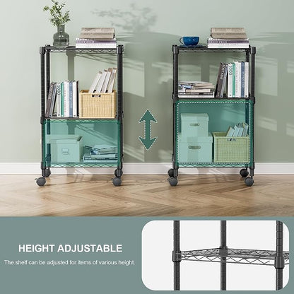 3 Tier Shelf Metal Storage Shelves Wire Rack Closet Organizers - Image 6