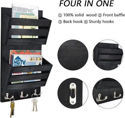 Unistyle Rustic Mail Organizer Wall Mount - Image 2