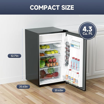 4.3 Cu.Ft Mini Fridge with Freezer, Single Door Refrigerator with Adjustable - Image 2