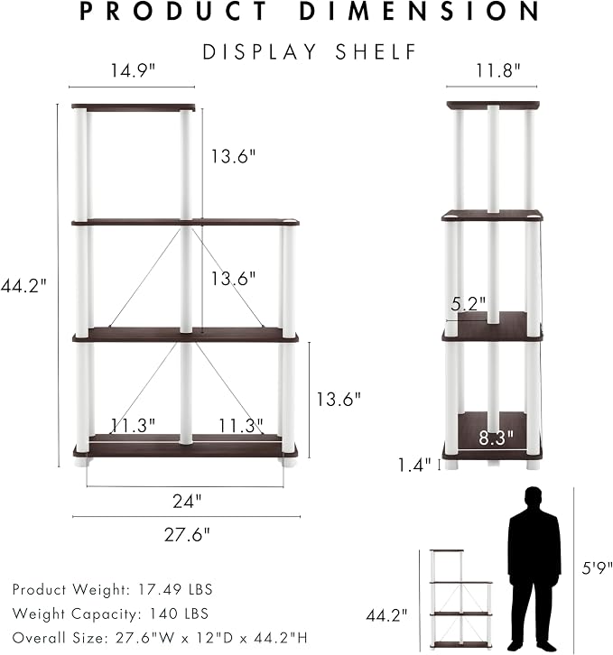 Homes: Inside + Out Apexa Modern 5-Cube Ladder Shelving Units, Collectibles - Image 3