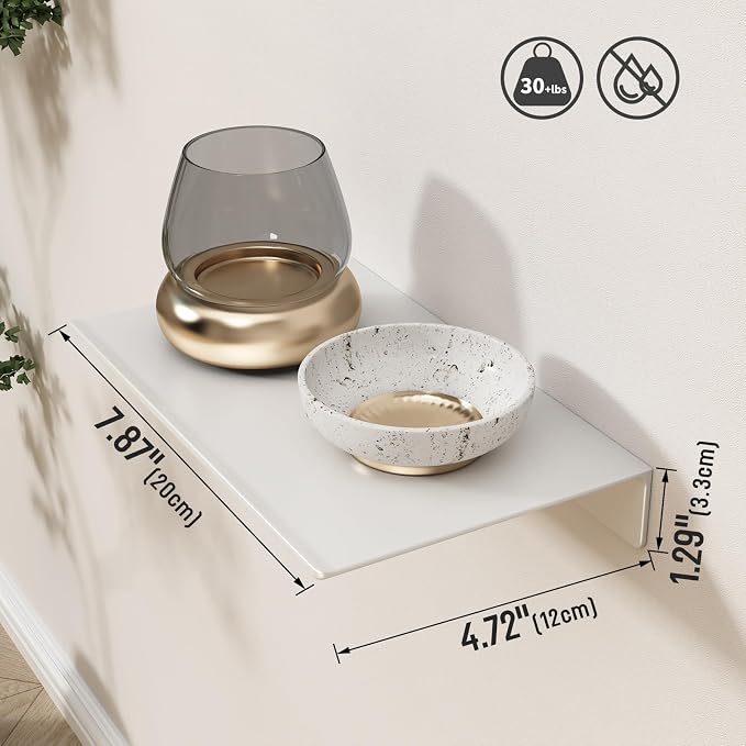 Danpoo 8 inch White Small Floating Shelves - Image 3
