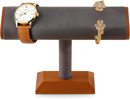 Solid Wood T-bar Watch Display Stand Bracelet Holder Jewelry Tower Organizer by JewelryStorage