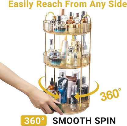360 Rotating Makeup Organizer for Vanity, 3 Tier Large Capacity Vanity Storage - Image 3