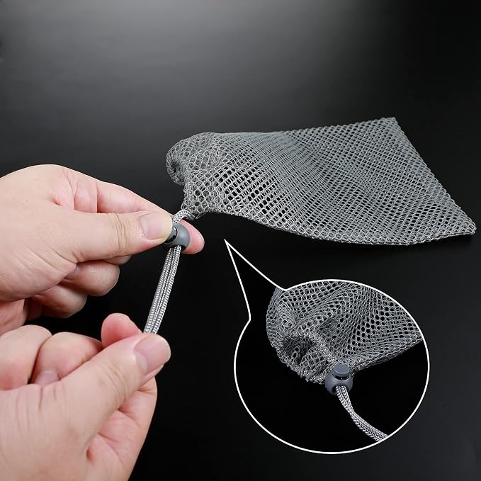 TecUnite 10 Pcs Mesh Bags Drawstring Laundry Bags Large Nylon Mesh Gift - Image 4