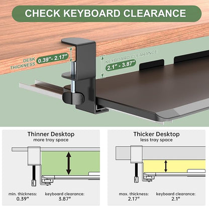 Extra Large Keyboard Tray Under Desk - Image 4