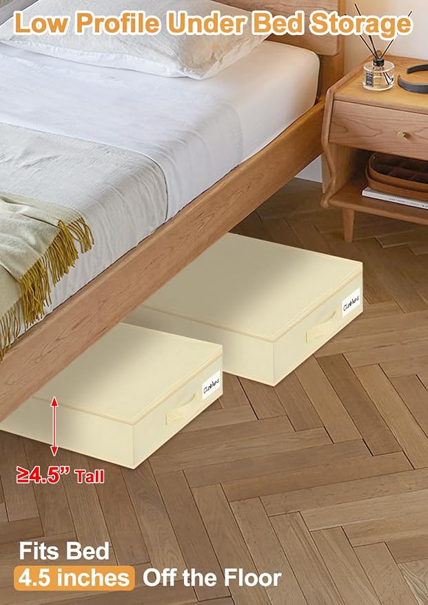 punemi 4.5 Inch Tall Low Profile Under Bed Storage Containers Bins, Under Couch - Image 2