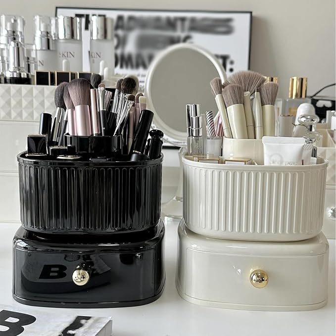Makeup Organizer for Vanity, 360°Rotating Makeup Brush Storage Case - Image 5