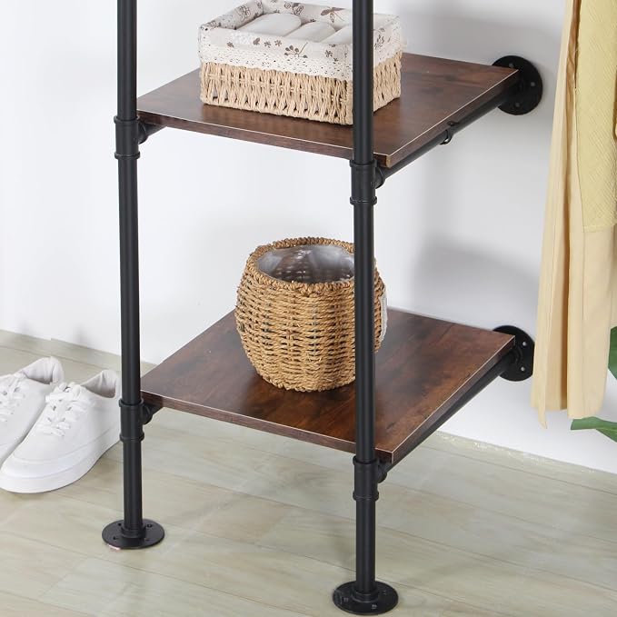 Wall Mounted Industrial Pipe Heavy Duty Clothes Rack, Clothing Rods - Image 7