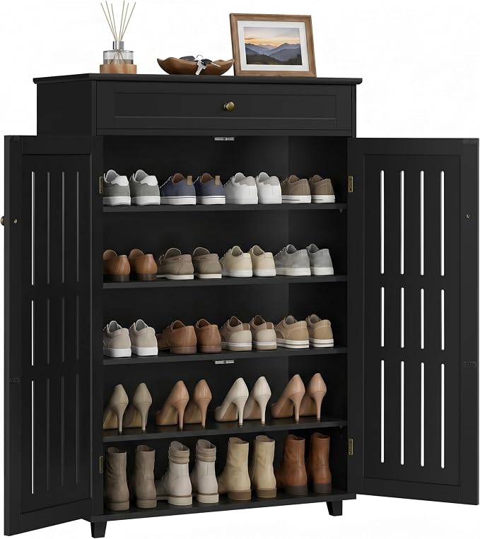 Yaheetech Shoe Cabinet, 5-Tier Shoe Rack Organizer by Unknown