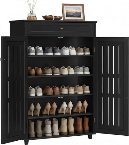 Yaheetech Shoe Cabinet, 5-Tier Shoe Rack Organizer by Unknown