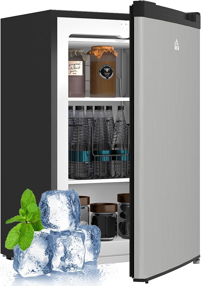 HOMCOM Mini Freezer Countertop, 3 Cu.Ft Compact Upright Freezer by HOMCOM
