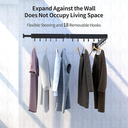 Foldable Clothes Drying Rack, 2 Fold Laundry Drying Rack Wall Mount, Folding & - Image 3