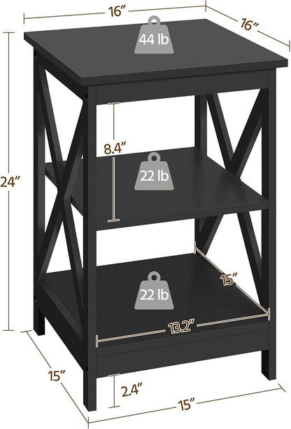 Yaheetech Black End Table Set of 2, Easy Assembly - Image 3