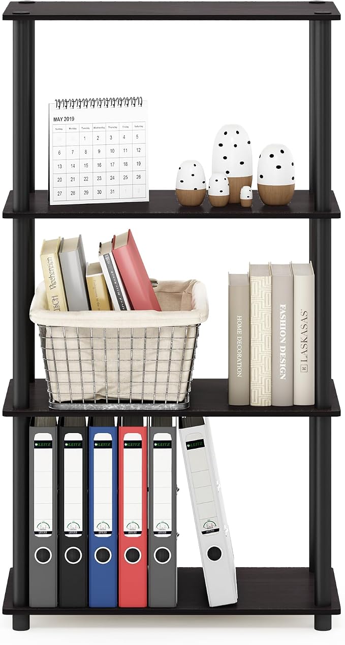 Furinno Turn-N-Tube 4-Tier Multipurpose Shelf Display Rack, Round Tubes - Image 5