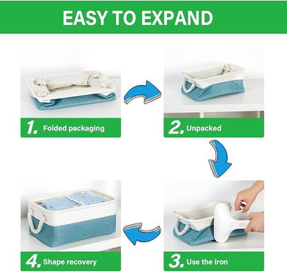 Bidtakay Small Storage Baskets for Shelves 3 Pack Fabric Storage Bins for - Image 7