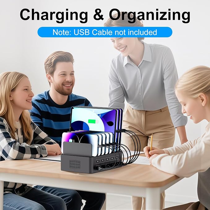 150W/35A Charging Station for Multiple Devices, 20 Port USB C Fast Charging - Image 8
