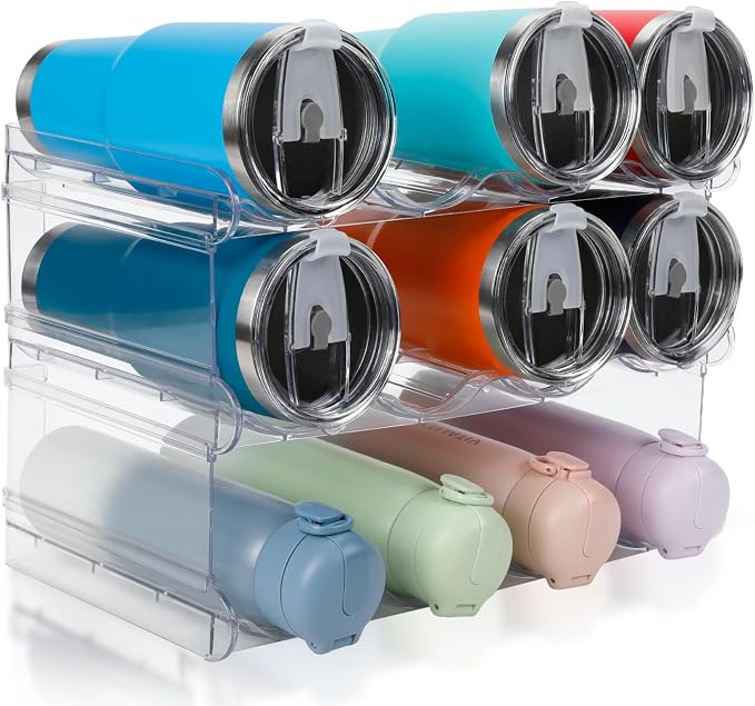 Stackable Water Bottle Organizer, Large Compartment Water Bottle Holder by SPOSPO