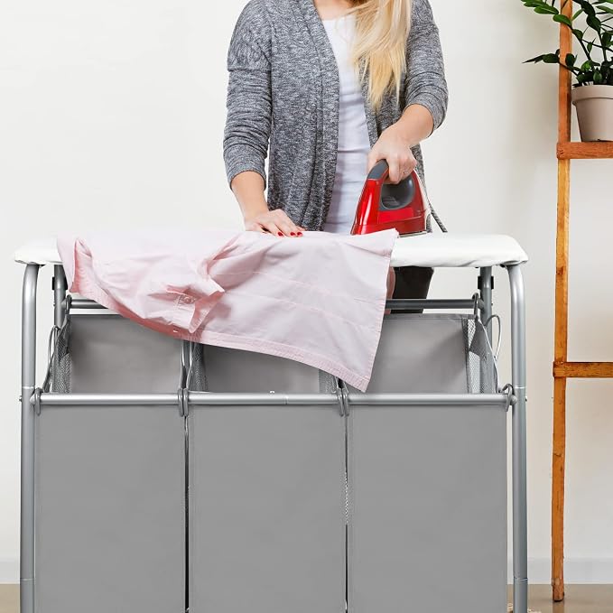 3 Bags Laundry Sorter Cart, Heavy Duty Rolling Laundry Hamper Sorter - Image 4
