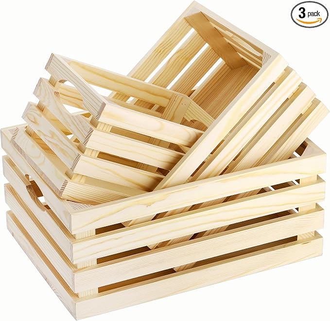 ZENFUN 3 Pack Wooden Nesting Crates by ZENFUN