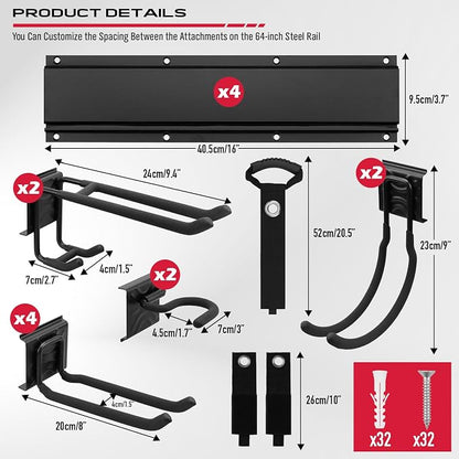 SEDY 64" Heavy Duty Garage Storage Tool Organizer Wall Mount - Image 3
