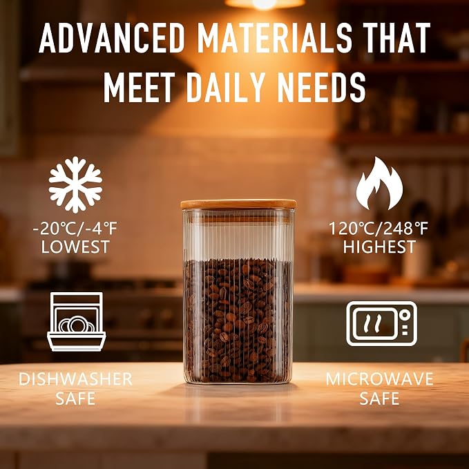 37oz Airtight Glass Square Storage Canisters - Image 4