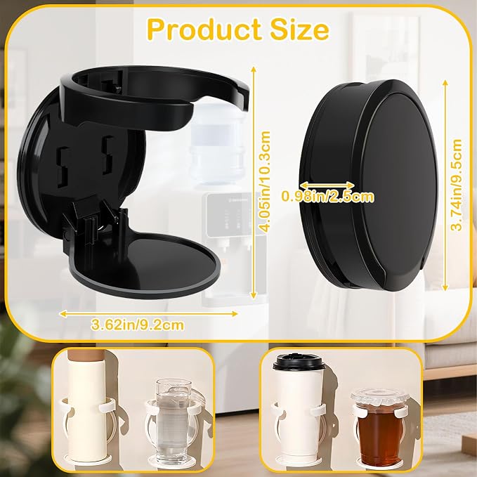 2 Pack Collapsible Water Bottle Holder, Space Saving Wall Mounted Cup Holder - Image 2
