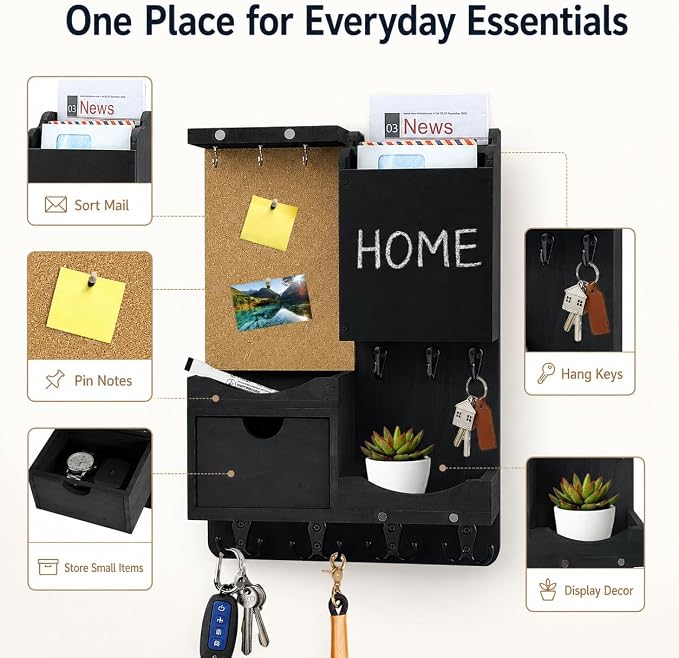 Key Holder Wall Mount, Mail Organizer Key Holder - Image 6