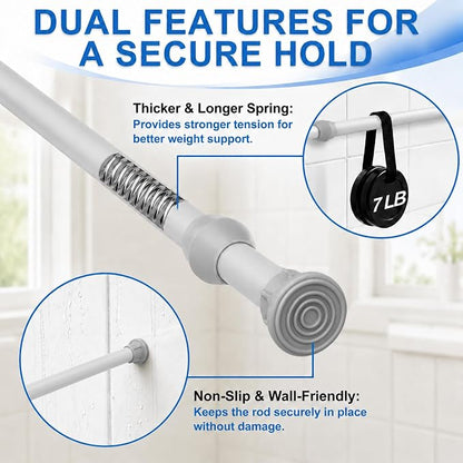 2 Pack Small Tension Curtain Rod, Short Adjustable Extendable | Spring Loaded - Image 5