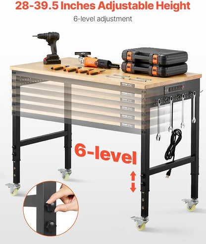 VEVOR Adjustable Workbench, 48-Inch Work Bench - Image 3