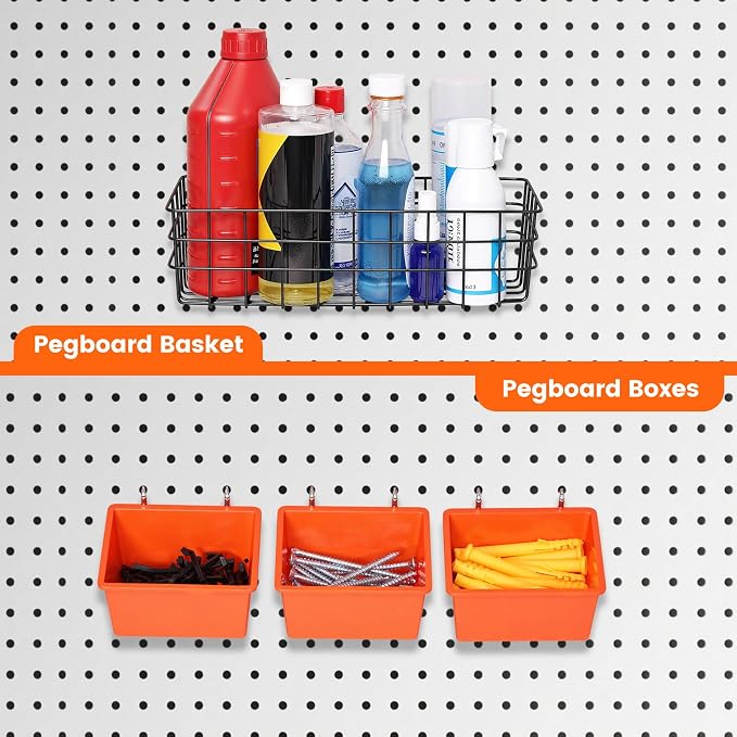 Pegboard Organizer Accessories Kit 155 PCS, Peg Board Hooks Assortment - Image 7