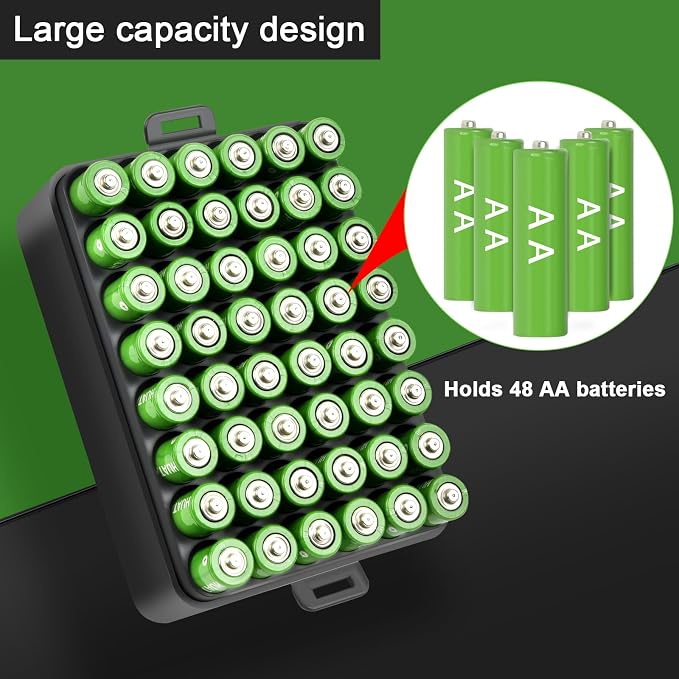 ALCYON Battery Organizer Storage Case, Battery Vault Box Container - Image 3