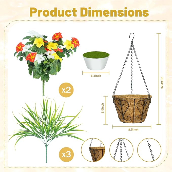 Artificial Flowers Hanging Baskets - Image 3