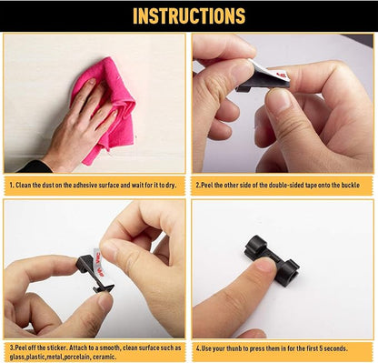 Cable Clips with Strong Self-Adhesive, XIAOXI Cord Organizer Cable Management - Image 4
