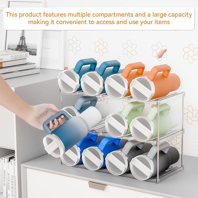 Yieach Stackable Water Bottle Organizer - Image 4