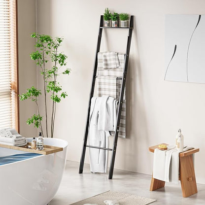 BAMBANG 6-Tier Blanket Ladder for Living Room, Blanket Quilt Ladder Rack Rustic - Image 6