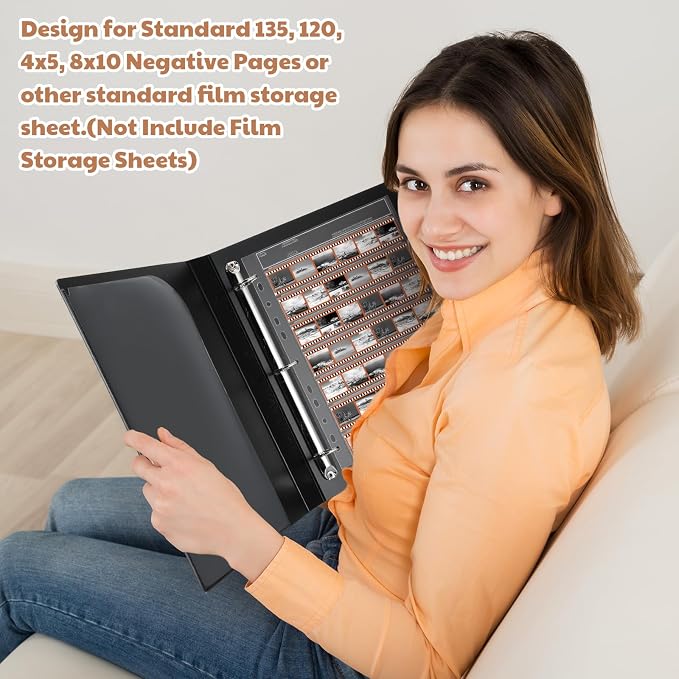 Affrolling 2 Pack Acid Free Film Protector Storage Box 3 Ring Negative Binder - Image 6