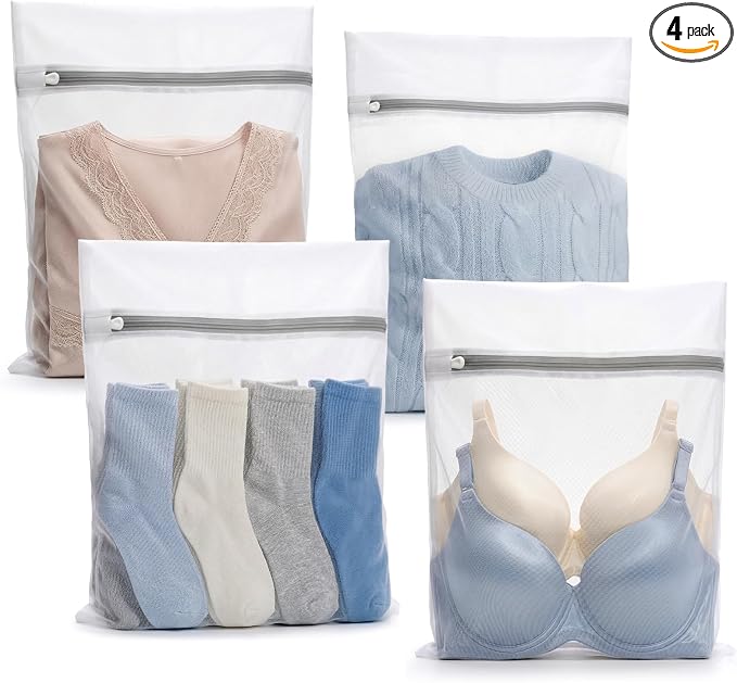 Muchfun 4Pcs Durable Fine Mesh Laundry Bags by Muchfun