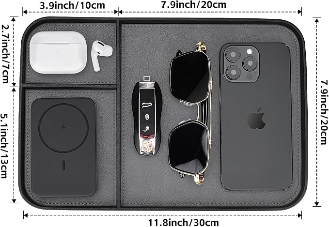 SENEN Leather Tray, Stylish and Organized Multifunctional Tray, - Image 6