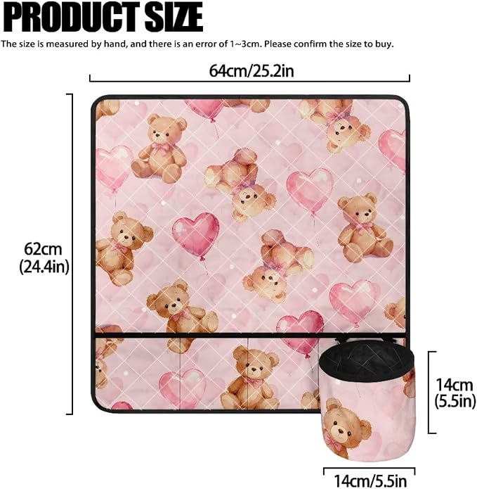 Teddy Bear Heart Balloon Sewing Machine Mat Sewing Machine Carrying Pad Reduce - Image 4