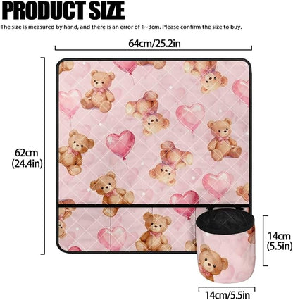 Teddy Bear Heart Balloon Sewing Machine Mat Sewing Machine Carrying Pad Reduce - Image 4